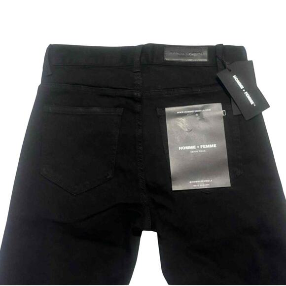 Homme + Femme Black Green Stripe Tesla Jeans Slim Fit, Unisex 28, New with Tag - Picture 10 of 11